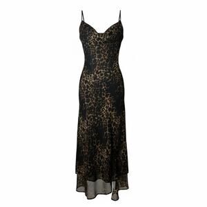 O.P.T Leopard Print SLIP DRESS Thigh slit
